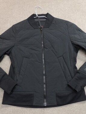 Mountain Standard Womens Jacket Small Black Full Zip Bomber Quiled